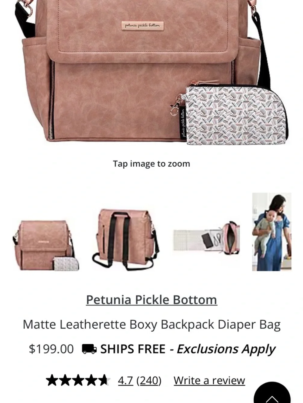 Petunia Pickle Bottom Diaper Bag Backpack - w/ Changing Pad + Magnetic Flap